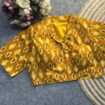Malishka Export Women's Yellow Cotton Ajrakh Printed Readymade Blouse