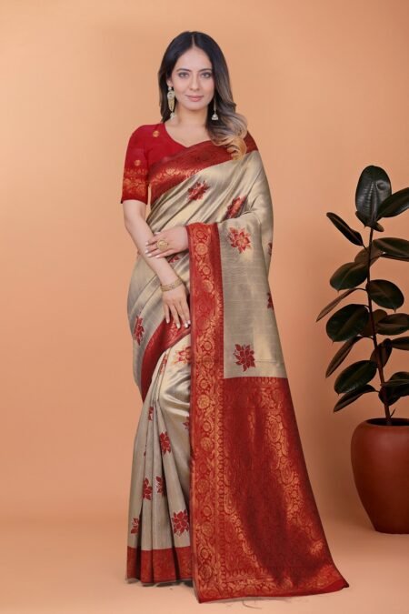 Avantini Royal Radiance Banarasi Silk Saree With Unstitched Blouse Piece