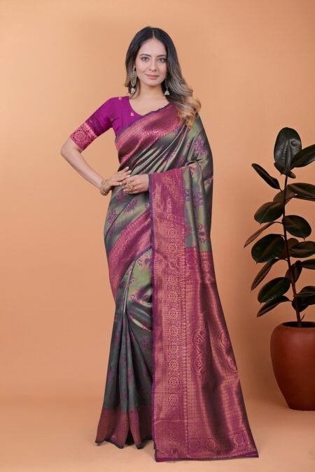 Avantini Royal Radiance Banarasi Silk Saree With Unstitched Blouse Piece