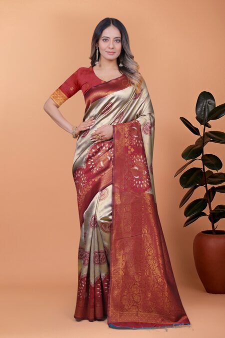 Avantini Royal Radiance Banarasi Silk Saree With Unstitched Blouse Piece