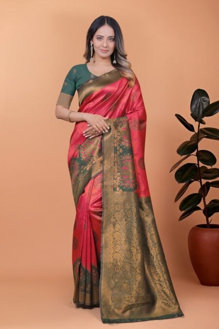 Avantini  Royal Grace Banarasi Silk Saree With Unstitched Blouse Piece