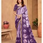 Malishka Export Cotton Printed Saree With Unstiched Blouse Piece