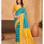 Malishka Export Cotton Printed Saree With Unstiched Blouse Piece