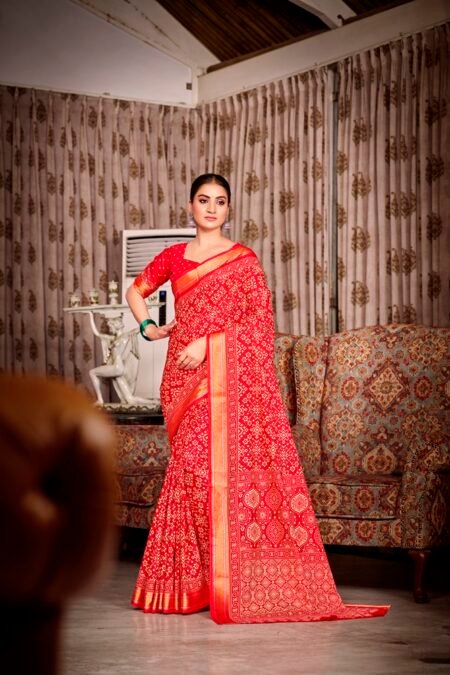 Malishka Export Cotton Printed Saree With Unstiched Blouse Piece