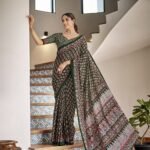 Malishka Export Cotton Printed Saree With Unstiched Blouse Piece