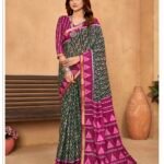 Malishka Export Cotton Printed Saree With Unstiched Blouse Piece