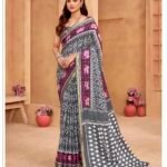 Malishka Export Cotton Printed Saree With Unstiched Blouse Piece
