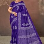 Malishka Export Cotton Printed Saree With Unstiched Blouse Piece