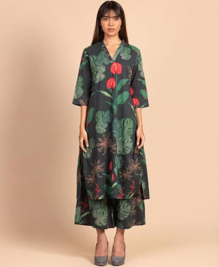 Malishka Export Women's Viscose Floral Printed Straight co-ord set