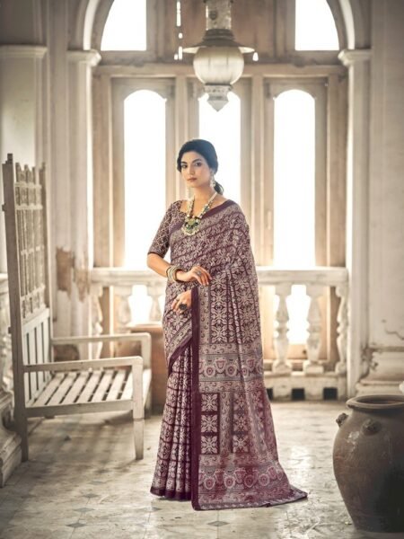 Malishka Export Cotton Printed Saree With Unstiched Blouse Piece