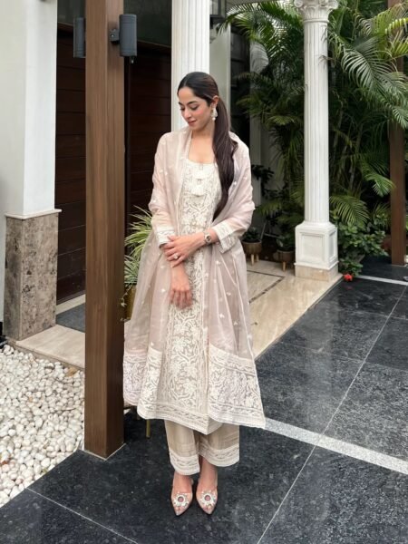 Women's Chanderi Embroidery Straight Kurta Pant With Dupatta