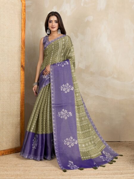 Erode Anmol Digital Print Saree With Unstiched Blouse Piece