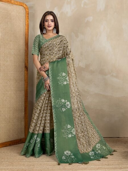 Erode Anmol Digital Print Saree With Unstiched Blouse Piece