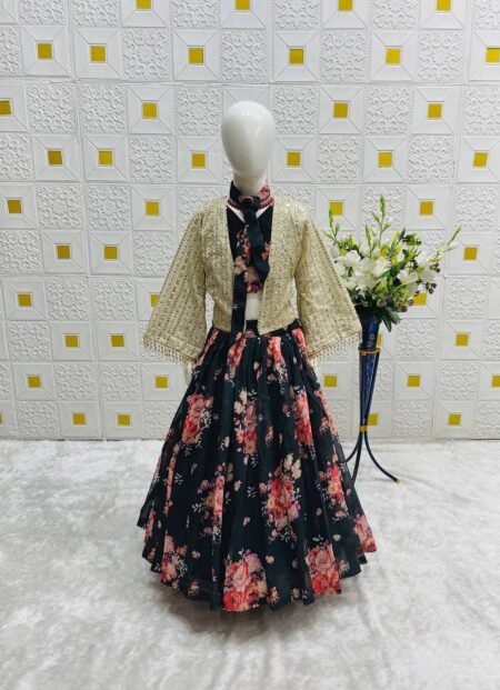Girl's Faux Georgette Printed Lehenga Choli