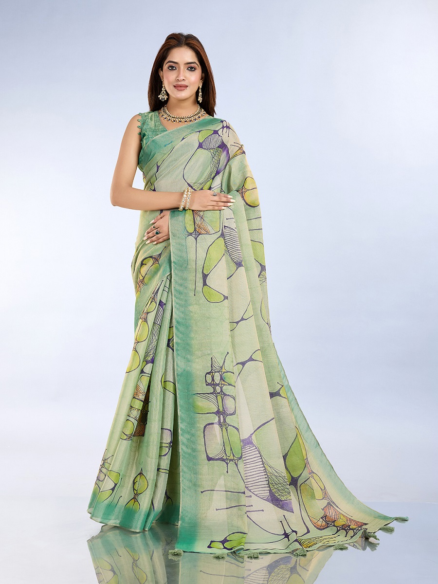 Erode Anmol Digital Print Saree With Unstiched Blouse Piece
