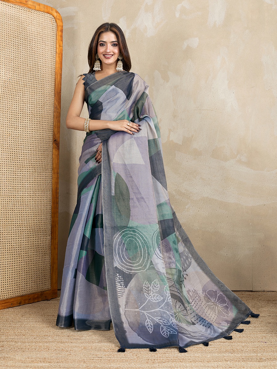 Erode Anmol Digital Print Saree With Unstiched Blouse Piece