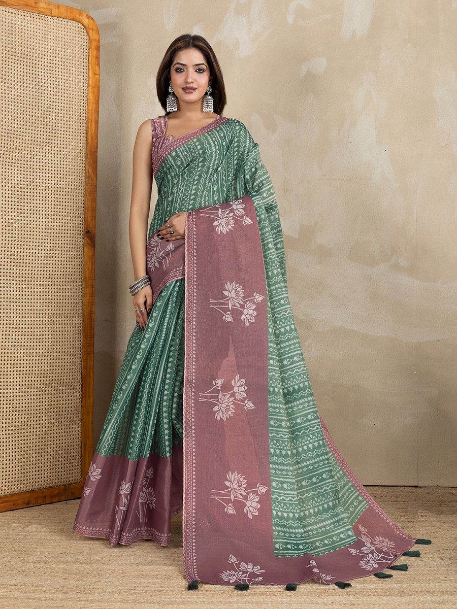 Erode Anmol Digital Print Saree With Unstiched Blouse Piece