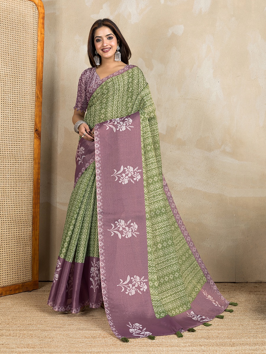 Erode Anmol Digital Print Saree With Unstiched Blouse Piece
