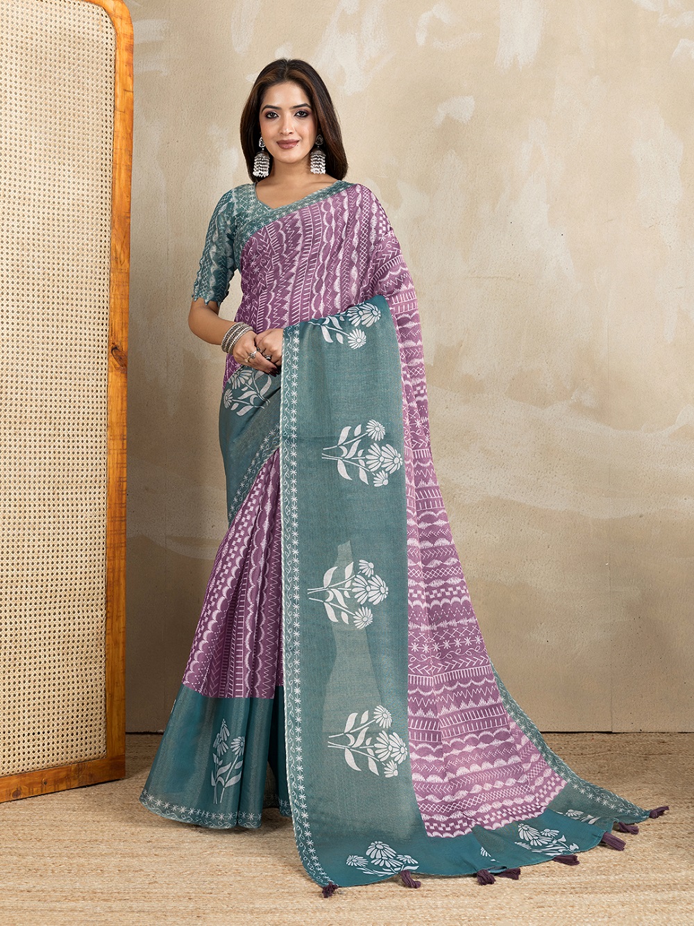 Erode Anmol Digital Print Saree With Unstiched Blouse Piece