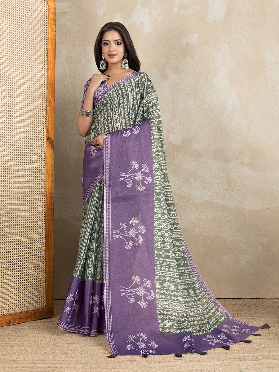 Erode Anmol Digital Print Saree With Unstiched Blouse Piece